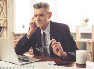 Business owner overwhelmed with stress